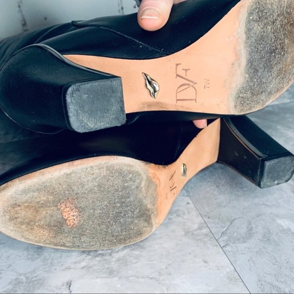 Diane Von Furstenberg Grace Leather Black Boots - Picture 4 of 4
